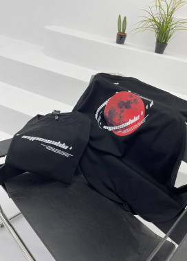 Футболка оверсайз з планетою чорна MFStore Изображение Футболка оверсайз з планетою чорна MFStore