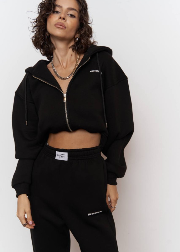 Костюм з штанів та кофти на блискавці чорний MFStore Изображение Костюм з штанів та кофти на блискавці чорний MFStore