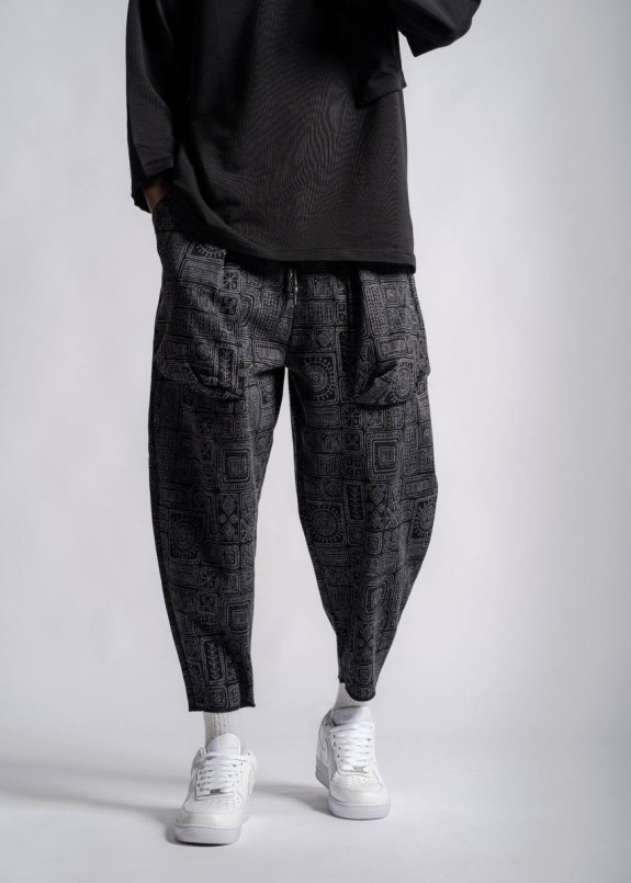 Штани вільного крою з накладними карманами сірі MFStore Изображение Штани вільного крою з накладними карманами сірі MFStore