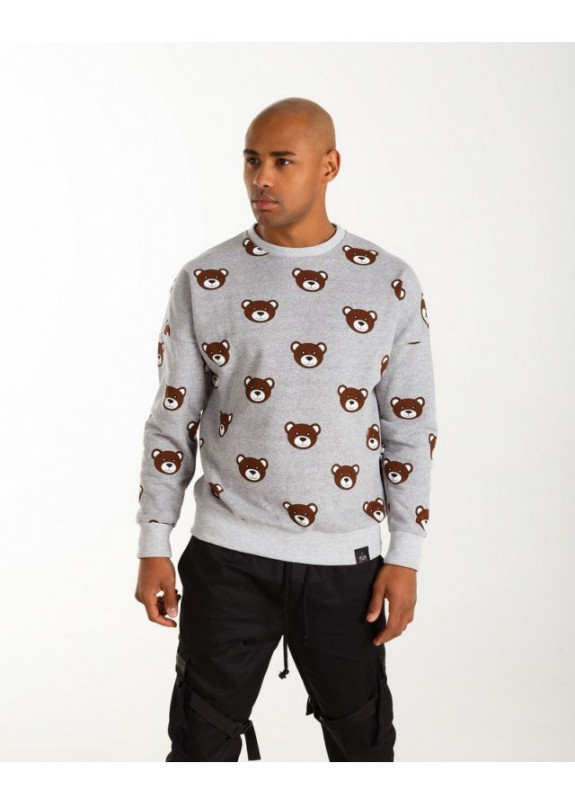 Свитшот принт Медведи серый Изображение Свитшот принт Медведи серый