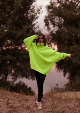 Свитер женский OVERSIZE NEON - лимонный Изображение Свитер женский OVERSIZE NEON - лимонный