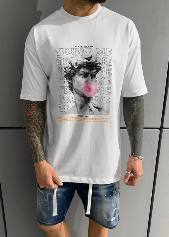 Футболка свободного крою с принтом біла MFStore Изображение Футболка свободного крою с принтом біла MFStore