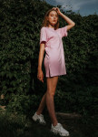 Платье-футболка розовое Street style Изображение Платье-футболка розовое Street style