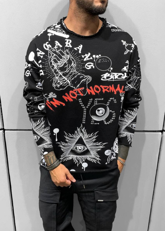 Свитшот оверсайз not normal черный MFStore Изображение Свитшот оверсайз not normal черный MFStore