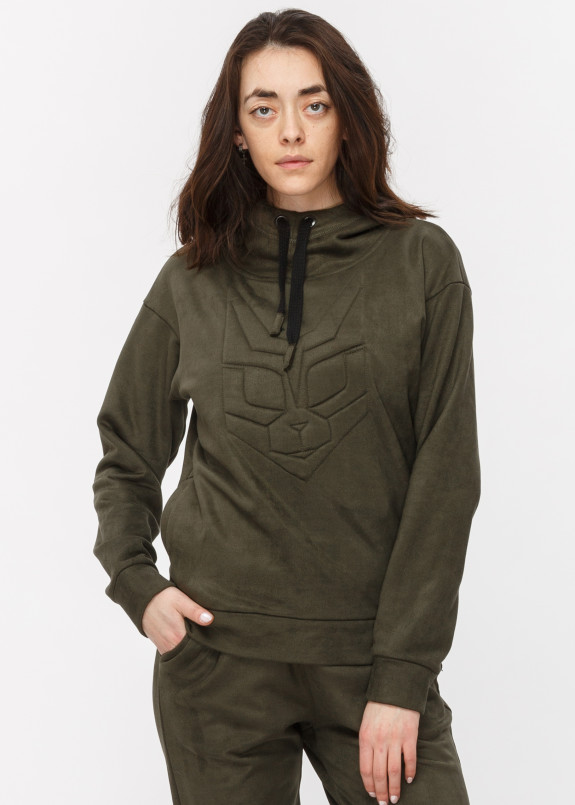 Худи с котом хаки Roussin Изображение Худи с котом хаки Roussin