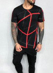 Футболка с черно-красными линиями Mfstore Изображение Футболка с черно-красными линиями Mfstore