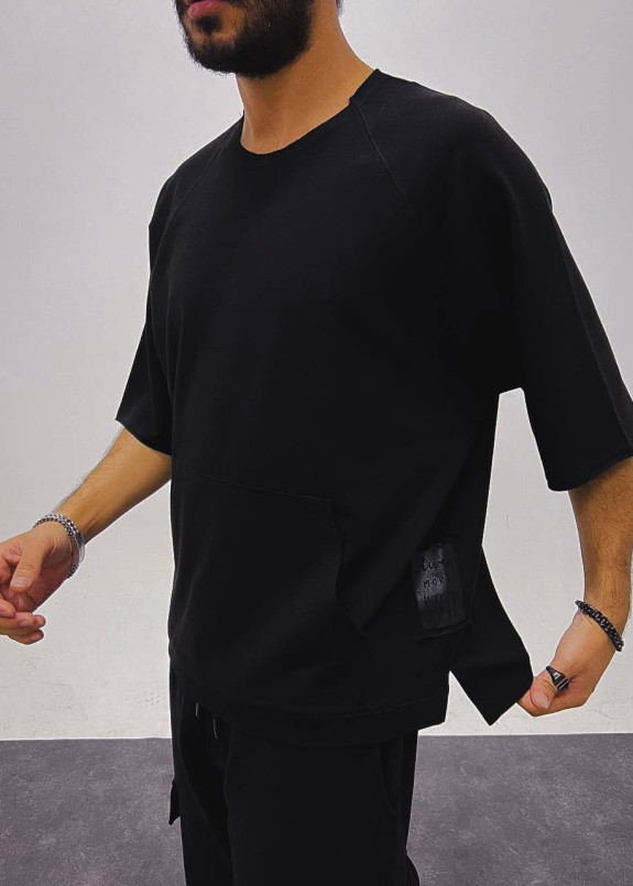 Футболка оверсайз з карманом спереду чорна MFStore Изображение Футболка оверсайз з карманом спереду чорна MFStore