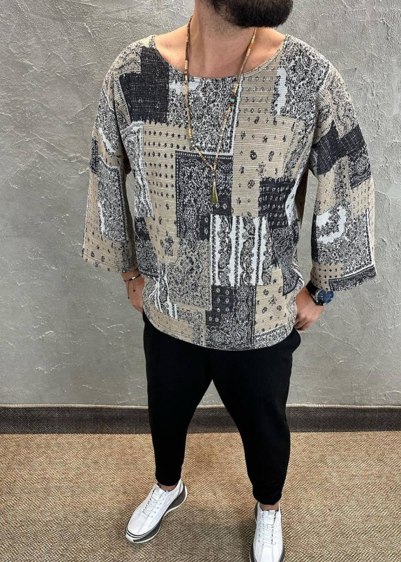 Футболка кімоно вільного крою пудрового кольору MFStore Изображение Футболка кімоно вільного крою пудрового кольору MFStore