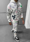 Костюм на флісі з кольоровими принтами білий MFStore Изображение Костюм на флісі з кольоровими принтами білий MFStore