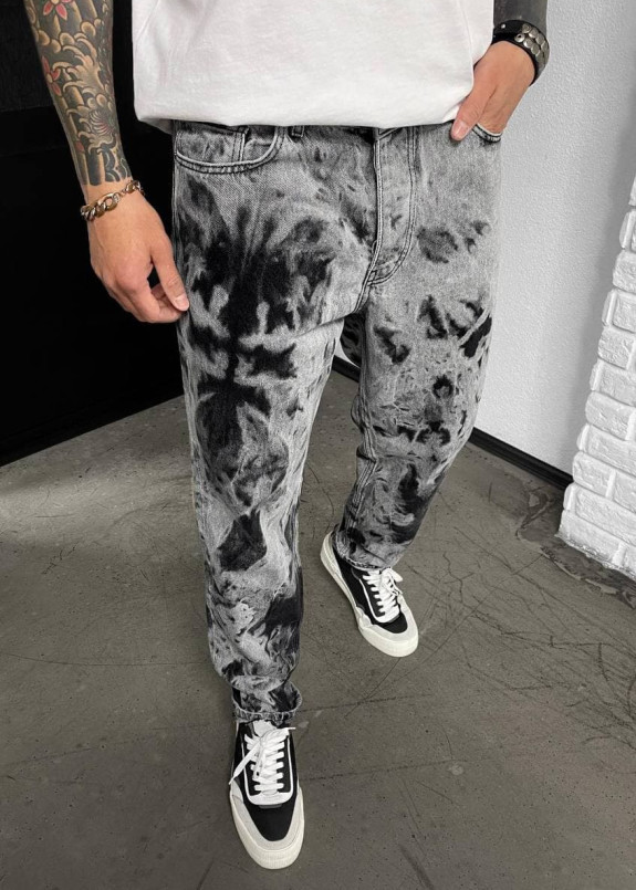 Джинсы серо-черные с пятнистым эффектом MFStore Изображение Джинсы серо-черные с пятнистым эффектом MFStore