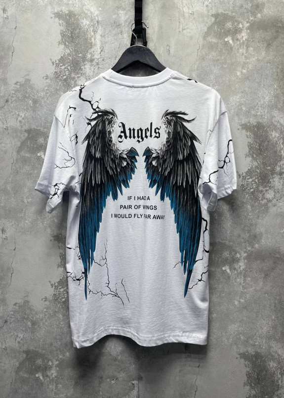 Футболка біла с текстом і принтом angel MFStore Изображение Футболка біла с текстом і принтом angel MFStore