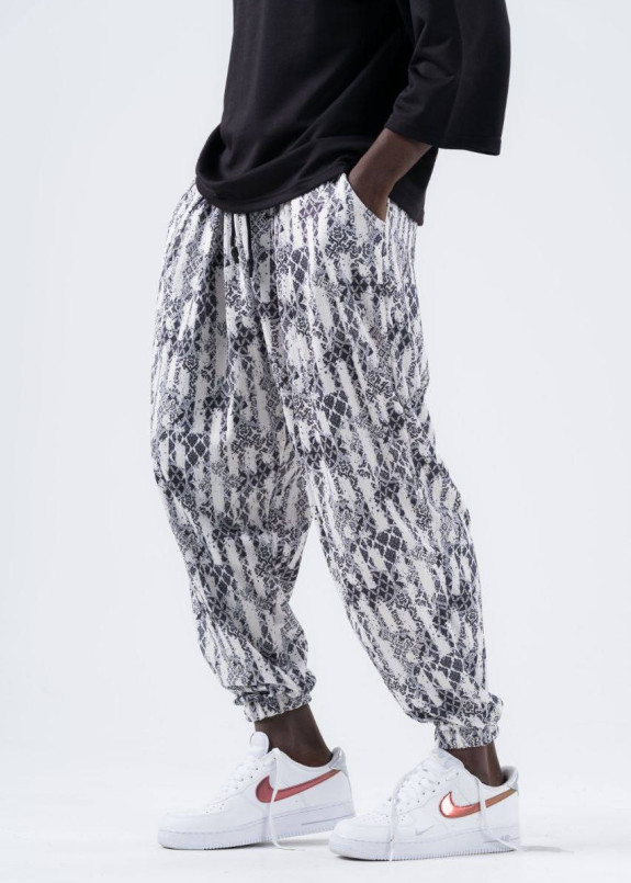 Штани вільного крою білі зі смужками MFStore Изображение Штани вільного крою білі зі смужками MFStore