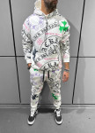 Костюм на флісі з кольоровими принтами білий MFStore Изображение Костюм на флісі з кольоровими принтами білий MFStore