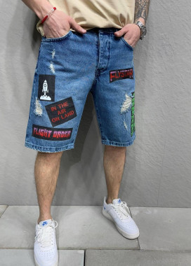 Шорти чоловічі сині з нашивками MFStore Изображение Шорти чоловічі сині з нашивками MFStore