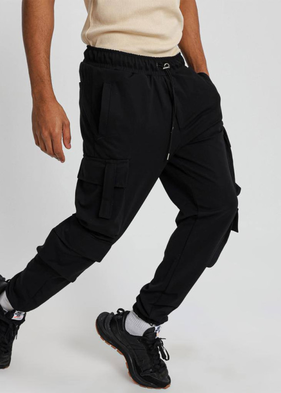 Штани карго чоловічі з накладними карманами чорні MFStore Изображение Штани карго чоловічі з накладними карманами чорні MFStore