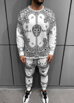 Костюм мужской с принтом орнамента и черепом белый Mfstore Изображение Костюм мужской с принтом орнамента и черепом белый Mfstore