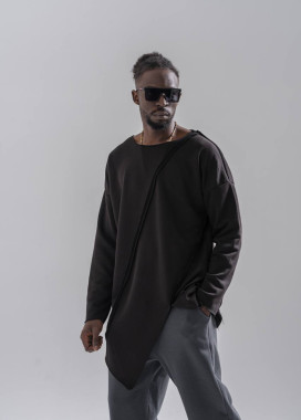 Світшот дизайнерський асиметричний чорний MFStore Изображение Світшот дизайнерський асиметричний чорний MFStore