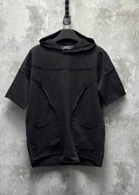 Футболка дизайнерська з капюшоном чорна MFStore Изображение Футболка дизайнерська з капюшоном чорна MFStore