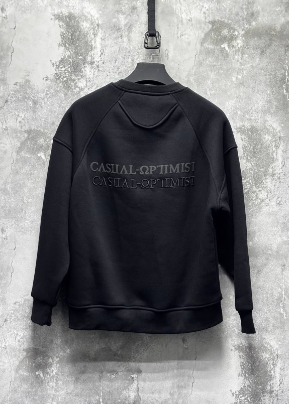 Світшот на флісі чорний з вишивкою MFStore Изображение Світшот на флісі чорний з вишивкою MFStore