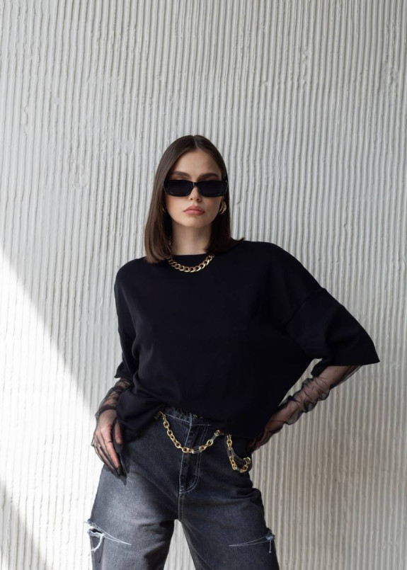 Футболка жіноча оверсайз чорна MFStore Изображение Футболка жіноча оверсайз чорна MFStore