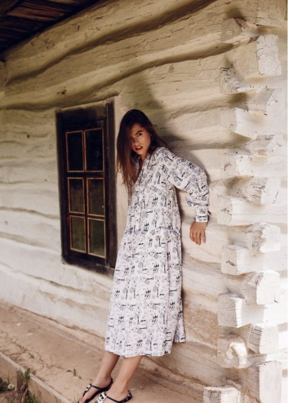 Платье с принтом РОБОТЫ Изображение Платье с принтом РОБОТЫ