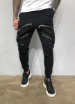 Штаны дизайнерские с молниями спереди черные MFStore Изображение Штаны дизайнерские с молниями спереди черные MFStore