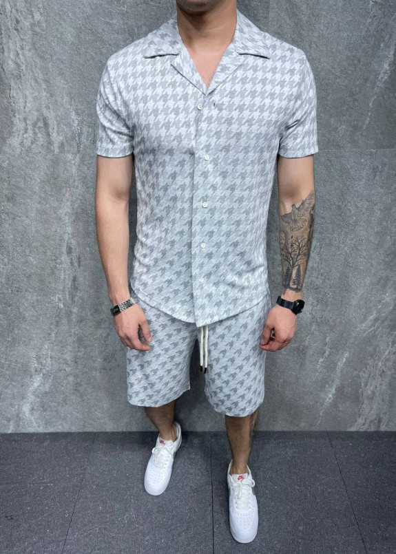 Костюм молочного цвета с мелким декором MFStore Изображение Костюм молочного цвета с мелким декором MFStore