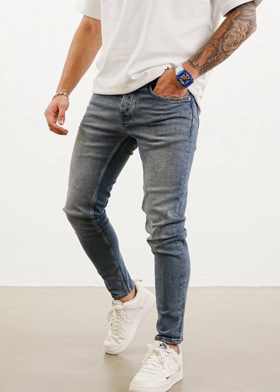 Джинси чоловічі вузькі до низу блакитні MFStore Изображение Джинси чоловічі вузькі до низу блакитні MFStore