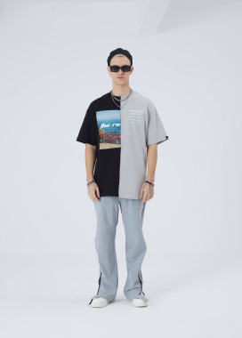 Футболка оверсайз з принтом чорного-сірого кольору MFStore Изображение Футболка оверсайз з принтом чорного-сірого кольору MFStore