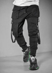 Джоггери карго чоловічі з лампасами чорні MFStore Изображение Джоггери карго чоловічі з лампасами чорні MFStore