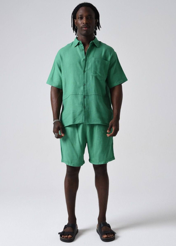 Костюм літній вільного крою з сорочкою м'ятний MFStore Изображение Костюм літній вільного крою з сорочкою м'ятний MFStore