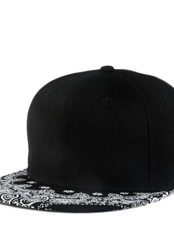 Модна кепка з візерунком на козирку чорна MFStore Изображение Модна кепка з візерунком на козирку чорна MFStore