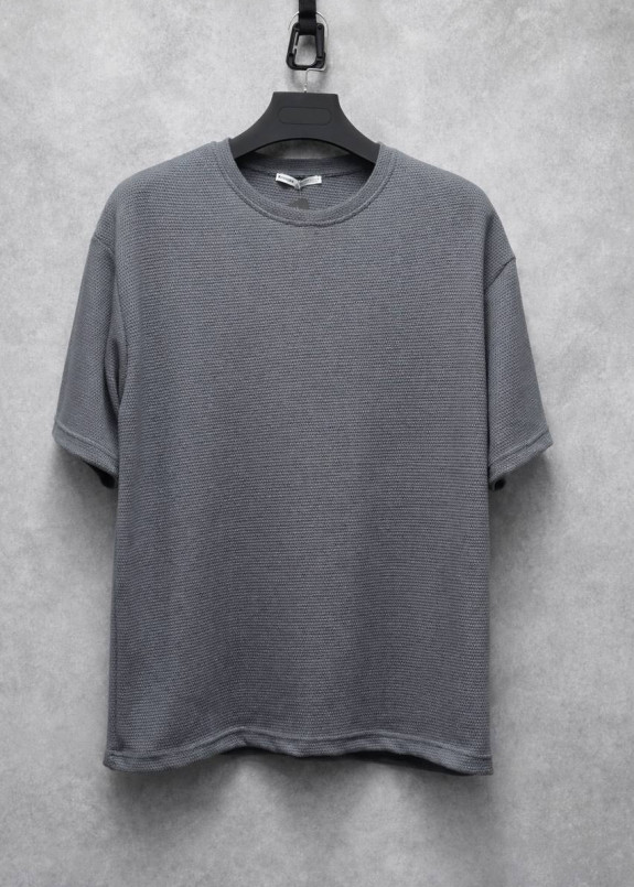 Базова футболка вільного крою вафельна сіра MFStore Изображение Базова футболка вільного крою вафельна сіра MFStore