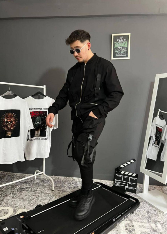 Бомбер чоловічий з накладними карманами чорний MFStore Изображение Бомбер чоловічий з накладними карманами чорний MFStore