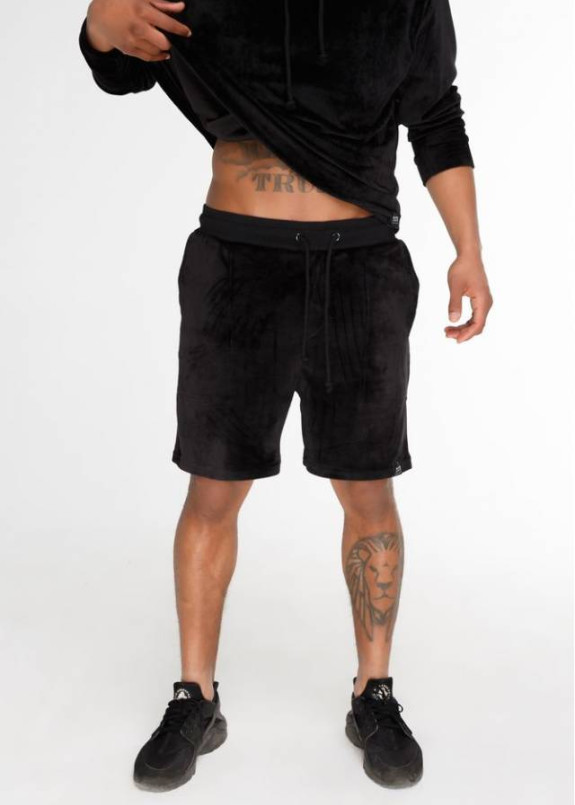 Шорты мужские велюр черные Изображение Шорты мужские велюр черные