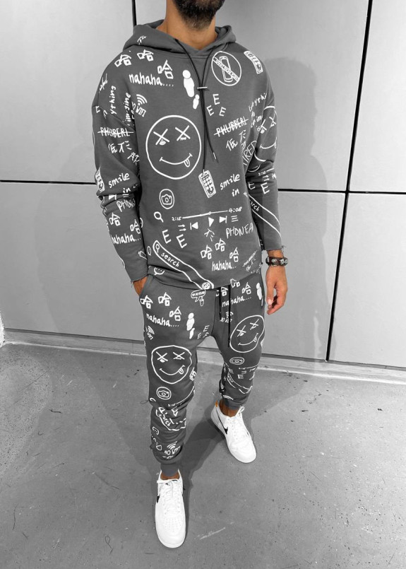 Костюм з капюшоном smile сірий MFStore Изображение Костюм з капюшоном smile сірий MFStore