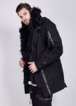 Парка с черным мехом декорированная молниями MFStore Изображение Парка с черным мехом декорированная молниями MFStore