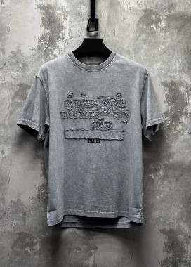 Футболка вільного крою виварена з вишивкою сіра світла MFStore Изображение Футболка вільного крою виварена з вишивкою сіра світла MFStore