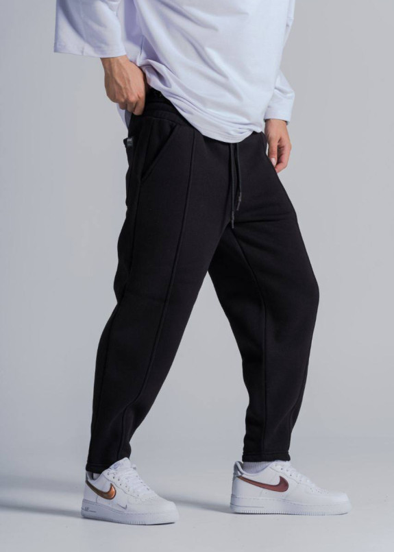 Спортивні штани звужені на флісі чорні MFStore Изображение Спортивні штани звужені на флісі чорні MFStore
