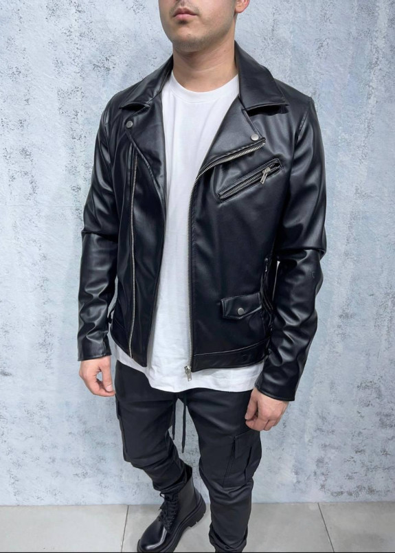 Косуха чоловіча з екошкіри чорна MFStore Изображение Косуха чоловіча з екошкіри чорна MFStore