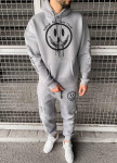 Костюм с принтами оверсайз на флисе серый MFStore Изображение Костюм с принтами оверсайз на флисе серый MFStore
