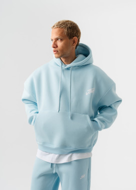 Худі оверсайз на флісі з принтом блакитне MFStore Изображение Худі оверсайз на флісі з принтом блакитне MFStore