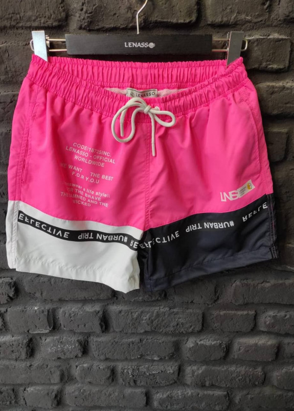 Шорты плавательные мужские со вставками розовые Mfstore Изображение Шорты плавательные мужские со вставками розовые Mfstore