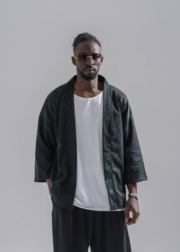 Кімоно вільного крою соти темно-зелене MFStore Изображение Кімоно вільного крою соти темно-зелене MFStore