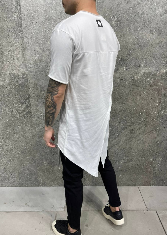 Футболка дизайнерська з подовженою спинкою біла Mfstore Изображение Футболка дизайнерська з подовженою спинкою біла Mfstore