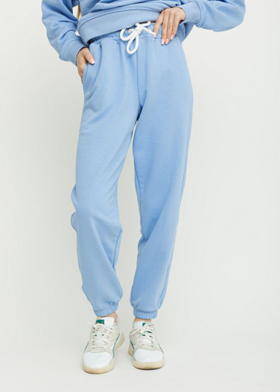 Блакитні спортивні штани вільного крою Изображение Блакитні спортивні штани вільного крою