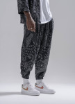Модні штани вільного крою з лоскутами чорно-білі MFStore Изображение Модні штани вільного крою з лоскутами чорно-білі MFStore