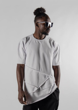 Дизайнерська асиметрична футболка біла MFStore Изображение Дизайнерська асиметрична футболка біла MFStore