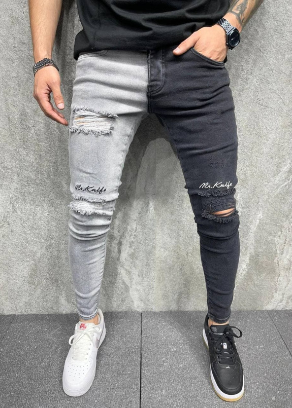 Джинсы мужские с разноцветными штанинами Mfstore Изображение Джинсы мужские с разноцветными штанинами Mfstore