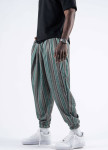 Штани вільного крою у смужку сіро-зелену MFStore Изображение Штани вільного крою у смужку сіро-зелену MFStore